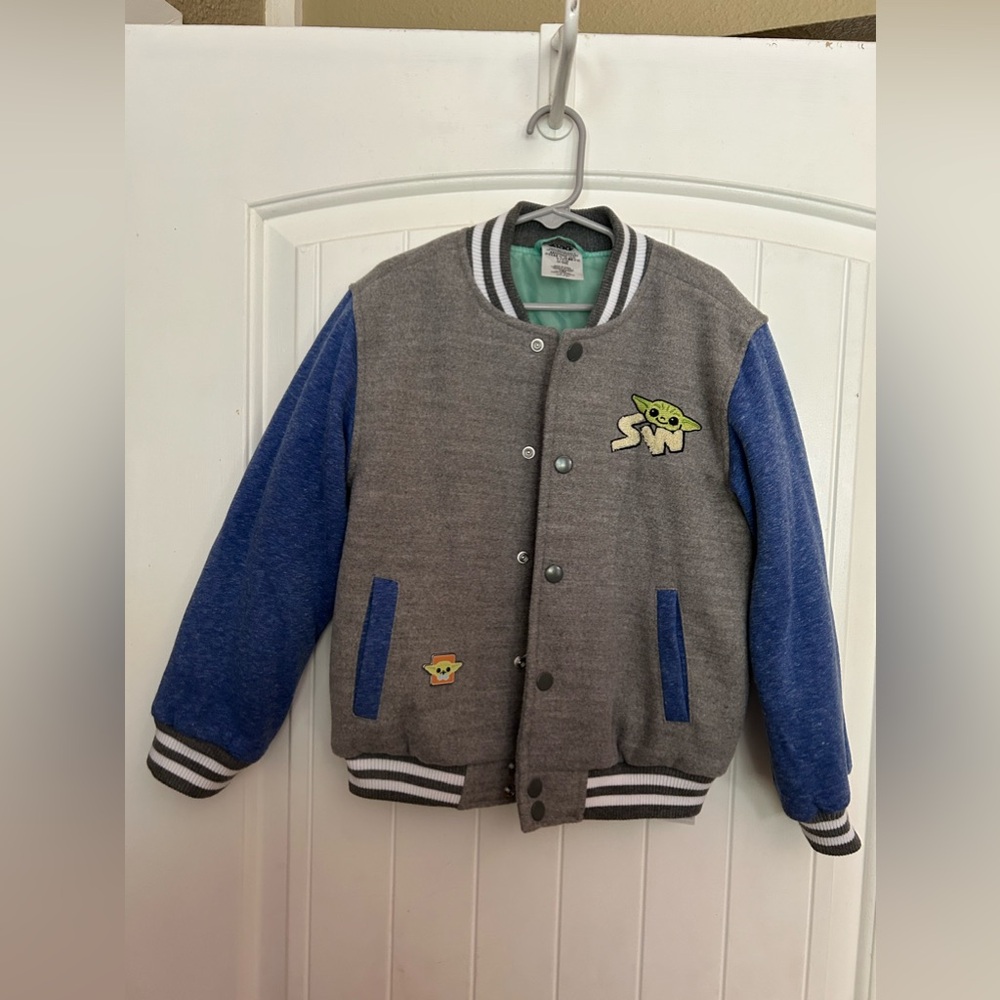 Star Wars “The Force” Baby Yoda Grogu Letterman‎ Style Jacket-Toddler Small